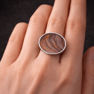 Bague bois femme - Argent