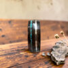Alliance en bois ébène amara - Liserés argent et turquoise